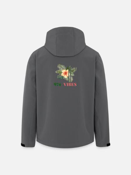 Hibiscus Tropical 974 Vibes - Men’s Recycled Softshell Jacket by Stanley/Stella - black