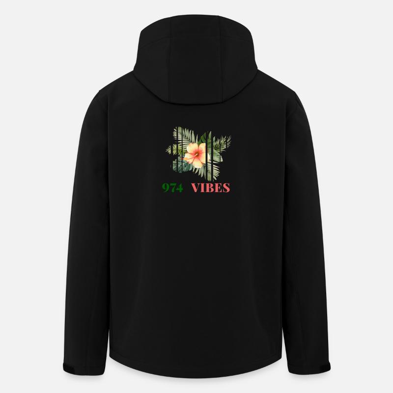 Hibiscus Tropical 974 Vibes - Recycelte Männer Softshell-Jacke von Stanley/Stella - Schwarz