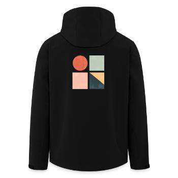 Minimalistische geometrische Formen — Moderne abstrakte Kunst - Recycelte Männer Softshell-Jacke von Stanley/Stella - Schwarz - Hinten - AI Model Male 185 light (185cm)