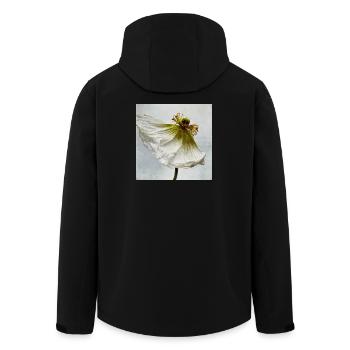 White Poppy - Men’s Recycled Softshell Jacket by Stanley/Stella - black - Back - AI Model Male 185 light (185cm)