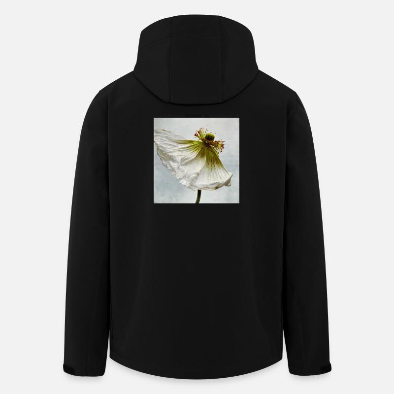 Coquelicot blanc - Veste softshell homme en polyester recyclé Stanley/Stella - noir
