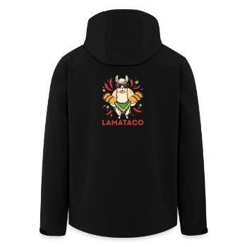 LamaTaco Fiesta Llama - Recycelte Männer Softshell-Jacke von Stanley/Stella - Schwarz - Hinten - AI Model Male 185 light (185cm)