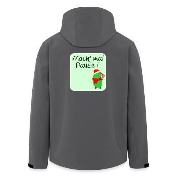 CHRISTMAS BREAK PICKLE SANTA CLAUS - Men’s Recycled Softshell Jacket by Stanley/Stella - anthracite - Back - AI Model Male 185 light (185cm)