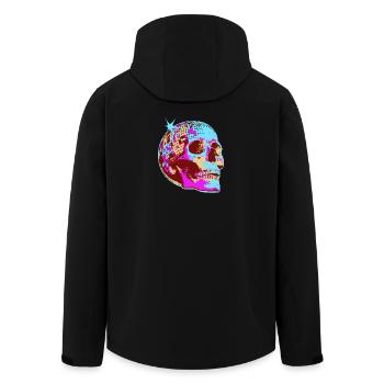 Disco Totenkopf Mosaik - Recycelte Männer Softshell-Jacke von Stanley/Stella - Schwarz - Hinten - AI Model Male 185 light (185cm)