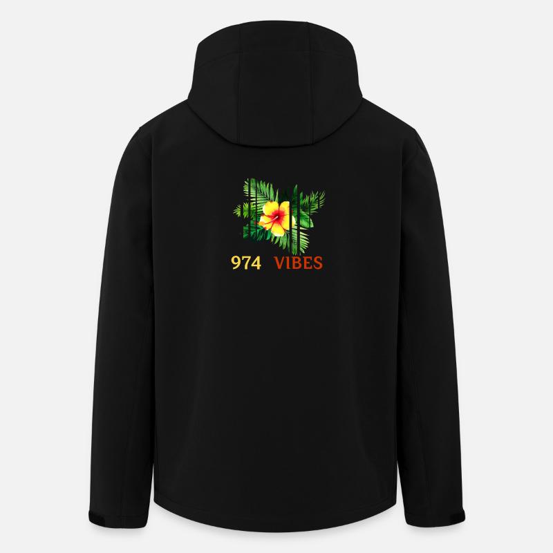 Tropischer Hibiskus 974 Vibes - Recycelte Männer Softshell-Jacke von Stanley/Stella - Schwarz