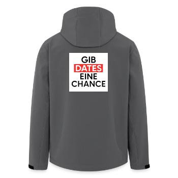 Give dates a chance - Men’s Recycled Softshell Jacket by Stanley/Stella - anthracite - Back - AI Model Male 185 light (185cm)
