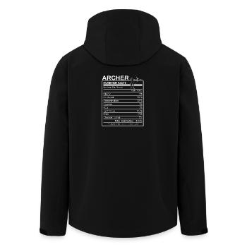 Tir à l’arc Nutrition Facts Funny Archer Design - Veste softshell homme en polyester recyclé Stanley/Stella - noir - Dos - AI Model Male 185 light (185cm)