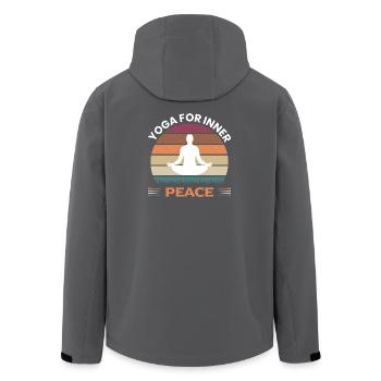 Yoga for inner peace men - Men’s Recycled Softshell Jacket by Stanley/Stella - anthracite - Back - AI Model Male 185 light (185cm)