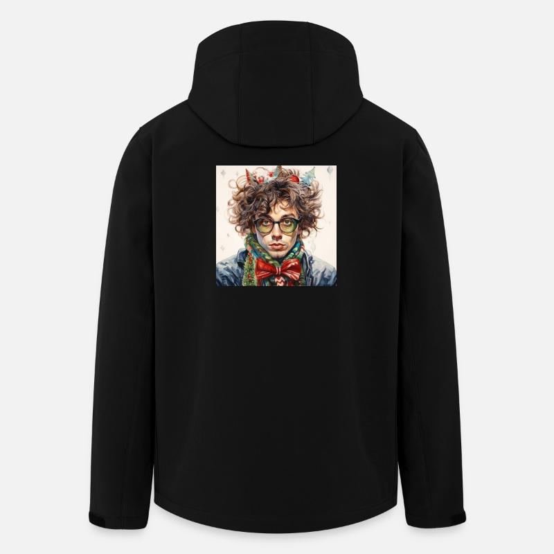 Weihnachtsportrait mit Brille - Recycelte Männer Softshell-Jacke von Stanley/Stella - Schwarz