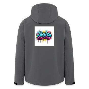 Aris Creative Graffiti-Logo - Recycelte Männer Softshell-Jacke von Stanley/Stella - Anthrazit - Hinten - AI Model Male 185 light (185cm)