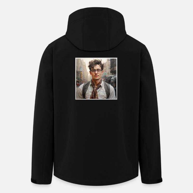 Indie Street Portrait Brille - Recycelte Männer Softshell-Jacke von Stanley/Stella - Schwarz