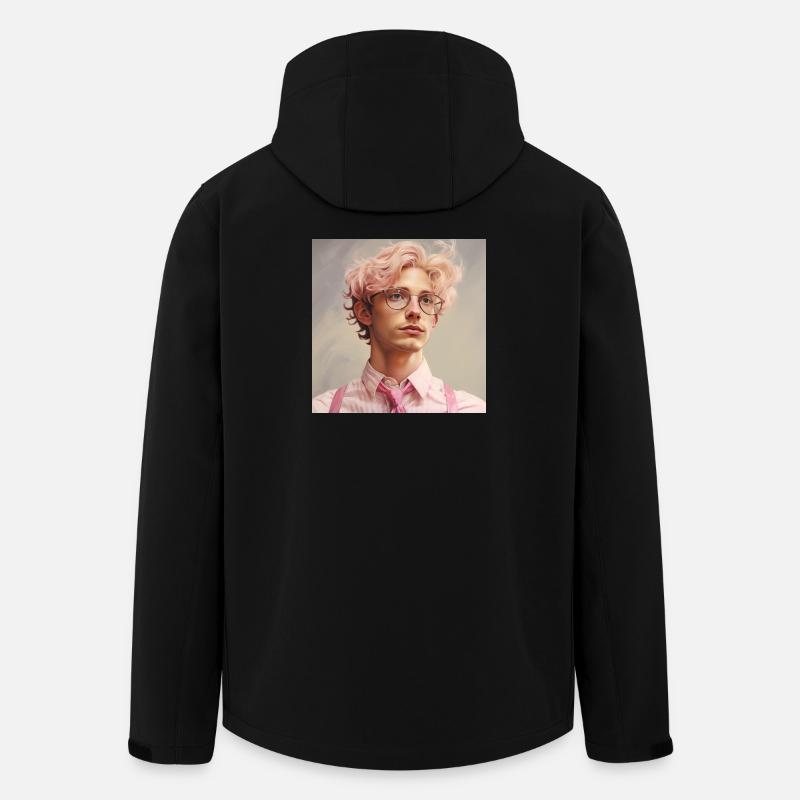 Pastellheld Portrait mit Brille - Recycelte Männer Softshell-Jacke von Stanley/Stella - Schwarz
