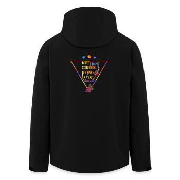 Wine in Hand Colorful Triangle Saying - Men’s Recycled Softshell Jacket by Stanley/Stella - black - Back - AI Model Male 185 light (185cm)