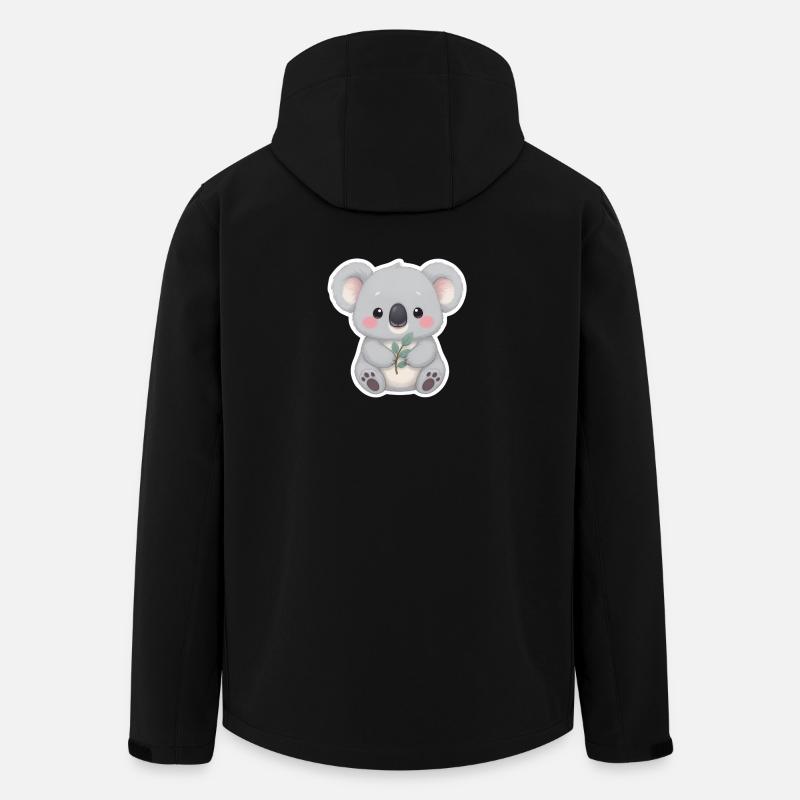 Koala Cutie mit Leaf Embrace - Recycelte Männer Softshell-Jacke von Stanley/Stella - Schwarz