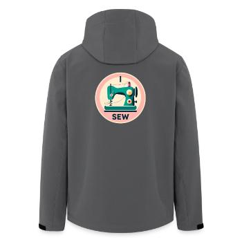 Silhouette de machine à coudre vintage - Veste softshell homme en polyester recyclé Stanley/Stella - charbon - Dos - AI Model Male 185 light (185cm)