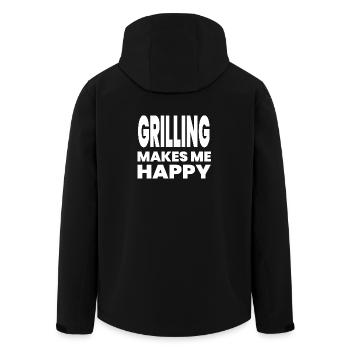 Grillen - Recycelte Männer Softshell-Jacke von Stanley/Stella - Schwarz - Hinten - AI Model Male 185 light (185cm)