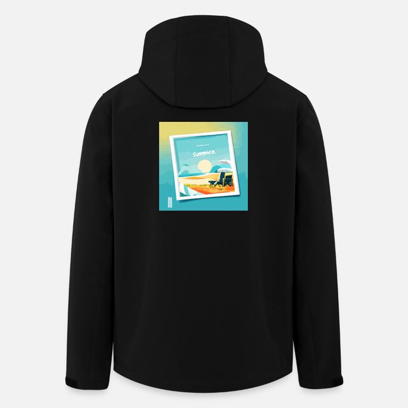 L’été à la plage - Veste softshell homme en polyester recyclé Stanley/Stella - noir