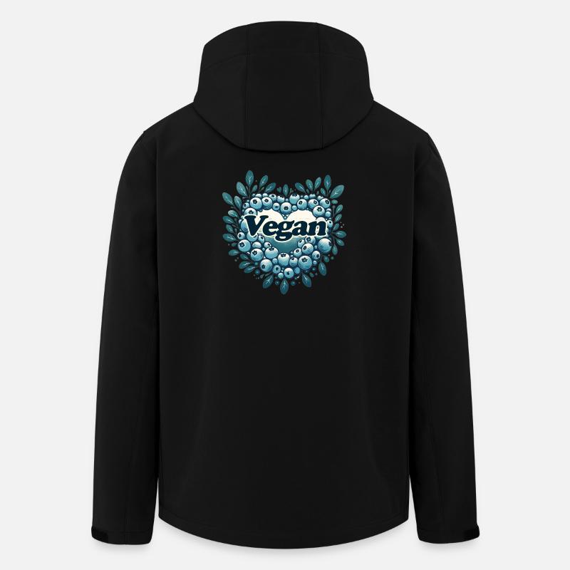 Veganes Blaubeer-Herz-Logo - Recycelte Männer Softshell-Jacke von Stanley/Stella - Schwarz