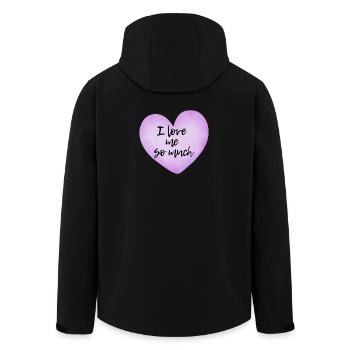 I love me so much - Selflove Statement  - Recycelte Männer Softshell-Jacke von Stanley/Stella - Schwarz - Hinten - AI Model Male 185 light (185cm)