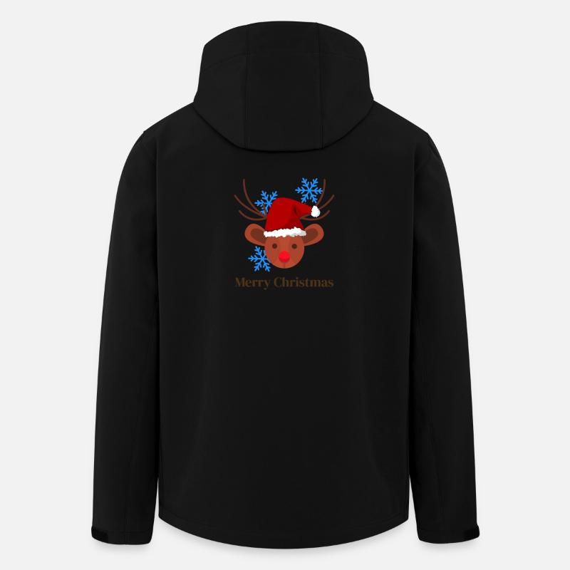 Rudolph mit Santa Hut und Schneeflocken - Recycelte Männer Softshell-Jacke von Stanley/Stella - Schwarz