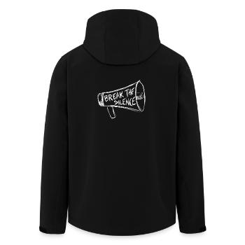 Briser le silence Mégaphone Dessin au trait - Veste softshell homme en polyester recyclé Stanley/Stella - noir - Dos - AI Model Male 185 light (185cm)