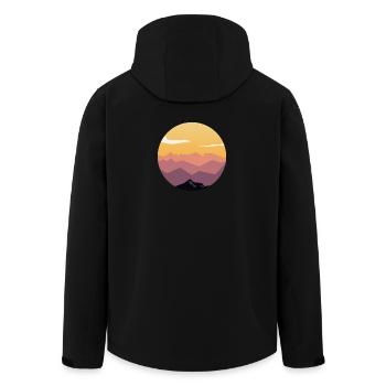 Circle Sunset Mountain Gradient - Men’s Recycled Softshell Jacket by Stanley/Stella - black - Back - AI Model Male 185 light (185cm)