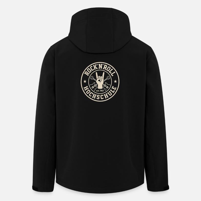 Logo du collège Rock 'n' Roll - Veste softshell homme en polyester recyclé Stanley/Stella - noir