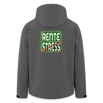 Farewell Stress Pension - Men’s Recycled Softshell Jacket by Stanley/Stella - anthracite - Back - AI Model Male 185 light (185cm)