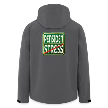 STRESSARBEIT IM RUHESTAND - Recycelte Männer Softshell-Jacke von Stanley/Stella - Anthrazit - Hinten - AI Model Male 185 light (185cm)