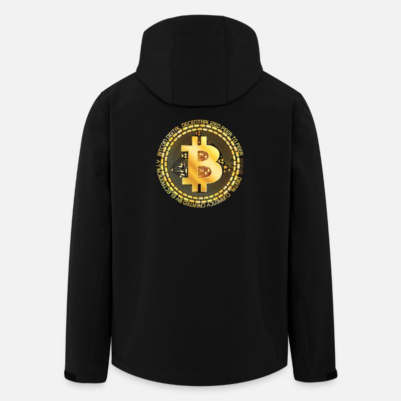 Bitcoin Gold Ring - Men’s Recycled Softshell Jacket by Stanley/Stella - black