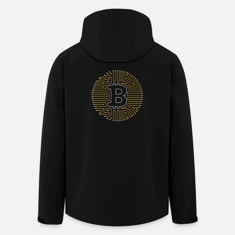Bitcoin yellow - Recycelte Männer Softshell-Jacke von Stanley/Stella - Schwarz