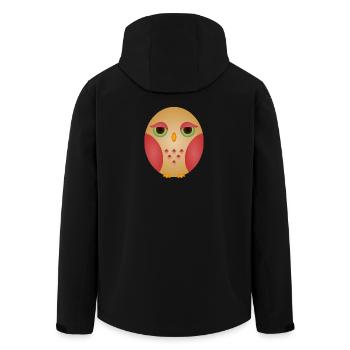 Visage de hibou dégradé dans des tons confortables - Veste softshell homme en polyester recyclé Stanley/Stella - noir - Dos - AI Model Male 185 light (185cm)
