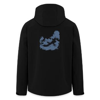 Wildwasser-Rafting-Pinselkunst - Recycelte Männer Softshell-Jacke von Stanley/Stella - Schwarz - Hinten - AI Model Male 185 light (185cm)