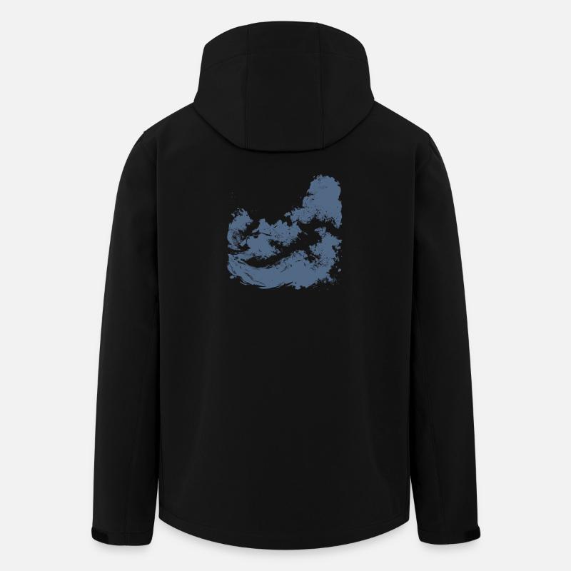 Wildwasser-Rafting-Pinselkunst - Recycelte Männer Softshell-Jacke von Stanley/Stella - Schwarz