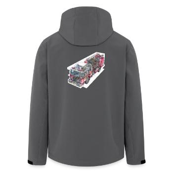 Feuerwehr Truck Detailtechnik - Recycelte Männer Softshell-Jacke von Stanley/Stella - Anthrazit - Hinten - AI Model Male 185 light (185cm)