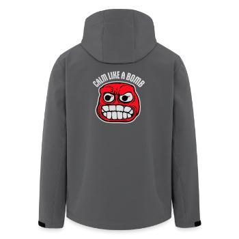 Calm Like Bomb Paradox Irony Humor Explosive Joke - Men’s Recycled Softshell Jacket by Stanley/Stella - anthracite - Back - AI Model Male 185 light (185cm)