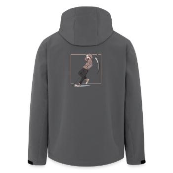 Vermummter Rebell mit Sense - Recycelte Männer Softshell-Jacke von Stanley/Stella - Schwarz - Hinten - AI Model Male 185 light (185cm)