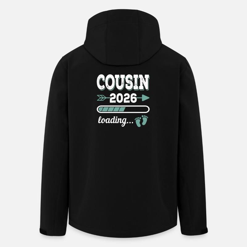 Cousin 2026 Loading Großer Cousin - Recycelte Männer Softshell-Jacke von Stanley/Stella - Schwarz
