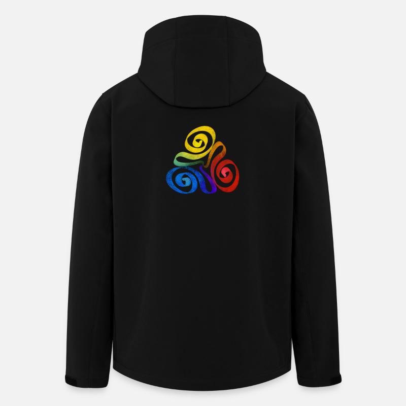Spirale triangle arc-en-ciel - Veste softshell homme en polyester recyclé Stanley/Stella - noir