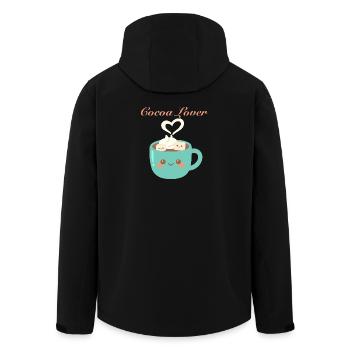 Cocoa lover - Tasse kawaii chocolat chaud d’hiver  - Veste softshell homme en polyester recyclé Stanley/Stella - noir - Dos - AI Model Male 185 light (185cm)