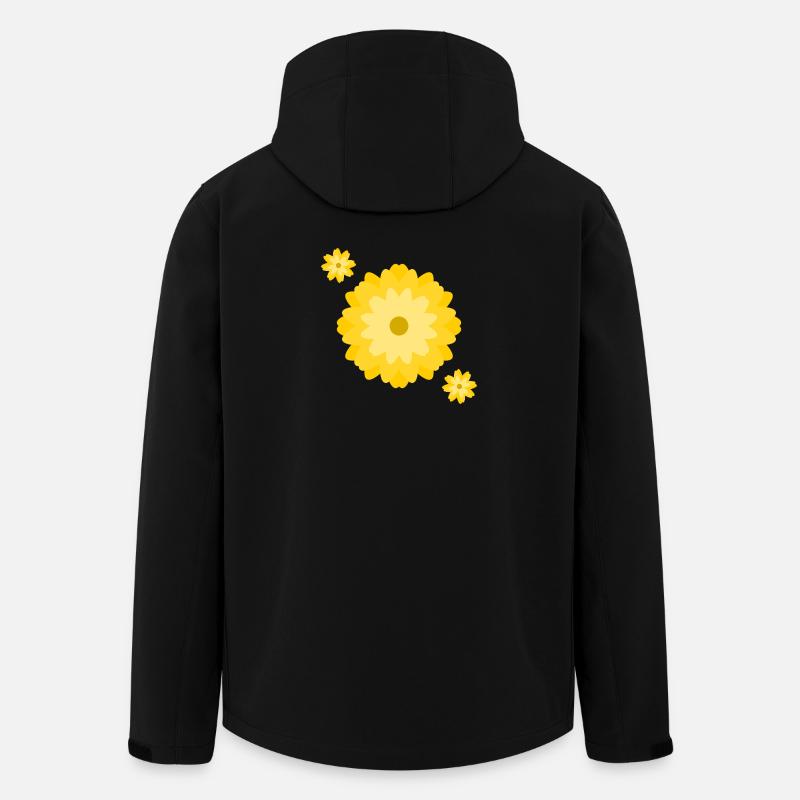 Sunny Daisy Burst - Recycelte Männer Softshell-Jacke von Stanley/Stella - Schwarz
