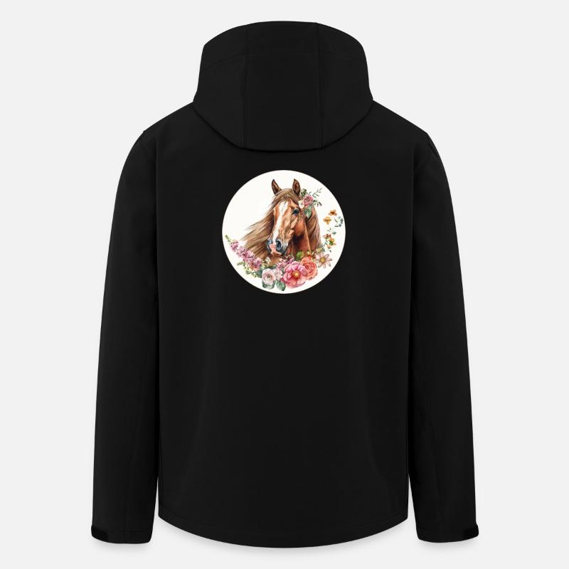 Fleurs de cheval - Veste softshell homme en polyester recyclé Stanley/Stella - noir
