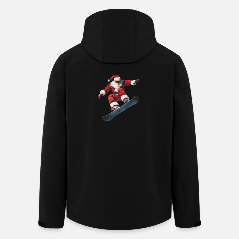 Weihnachtsmann Snowboard Winter Lustig - Recycelte Männer Softshell-Jacke von Stanley/Stella - Schwarz