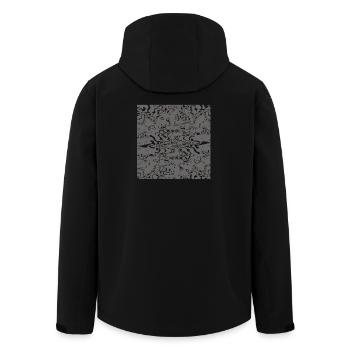 Grey-organic texture - Men’s Recycled Softshell Jacket by Stanley/Stella - black - Back - AI Model Male 185 light (185cm)
