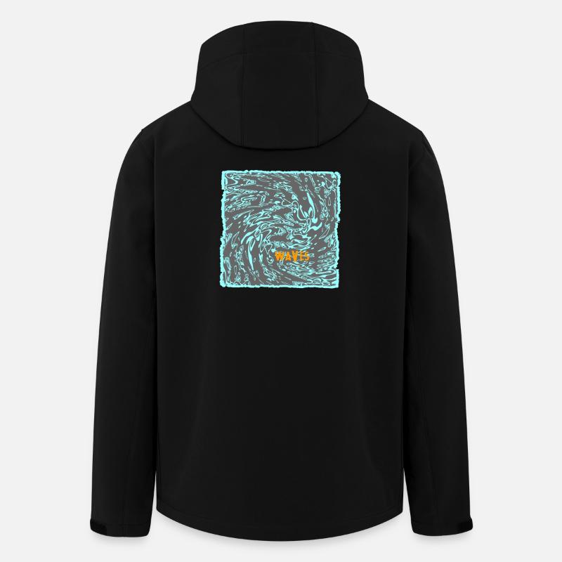 Wave flow néon motif surf - Veste softshell homme en polyester recyclé Stanley/Stella - noir