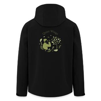 Quiet Wings - Men’s Recycled Softshell Jacket by Stanley/Stella - black - Back - AI Model Male 185 light (185cm)