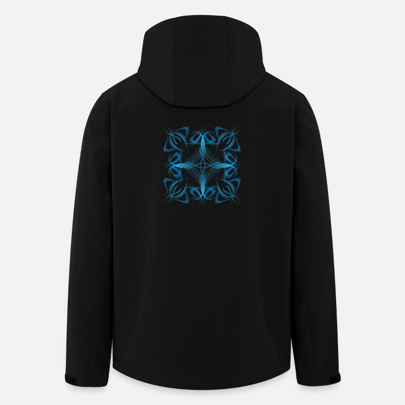 Zartes dynamisches blaues Linienmuster - Recycelte Männer Softshell-Jacke von Stanley/Stella - Schwarz