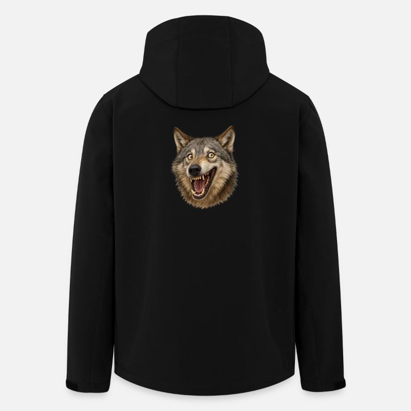 Tête de loup Bouche sauvage - Veste softshell homme en polyester recyclé Stanley/Stella - noir
