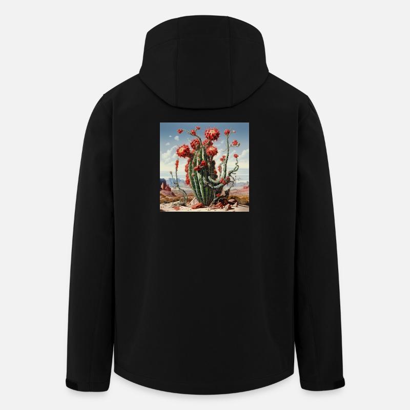 Wüstenkaktus mit roten Blüten - Recycelte Männer Softshell-Jacke von Stanley/Stella - Schwarz