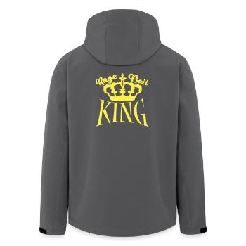 Rage Bait King Provocation Troll Attention - Men’s Recycled Softshell Jacket by Stanley/Stella - anthracite - Back - AI Model Male 185 light (185cm)